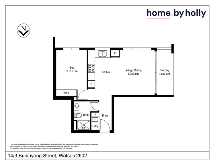 Floorplan of Homely apartment listing, 14/3 Buninyong Street, Watson ACT 2602