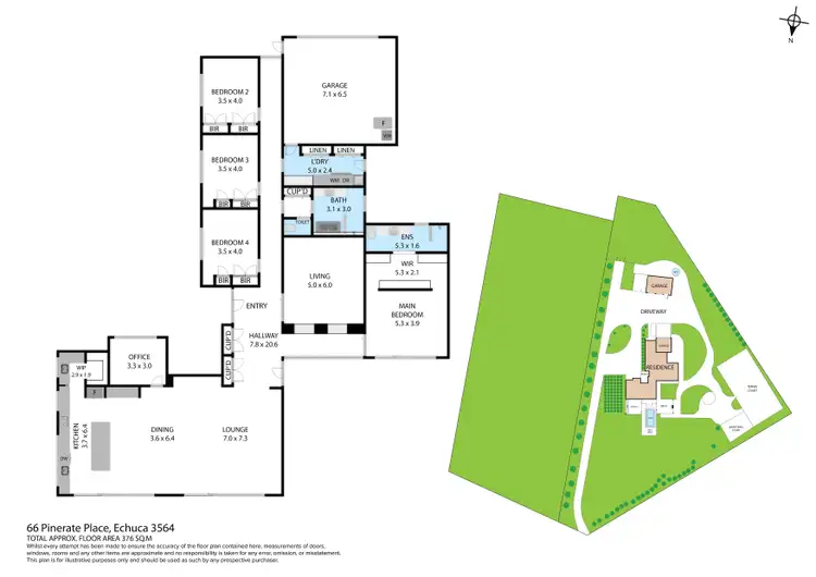 Floorplan of Homely house listing, 66 Pinerate Place, Echuca VIC 3564