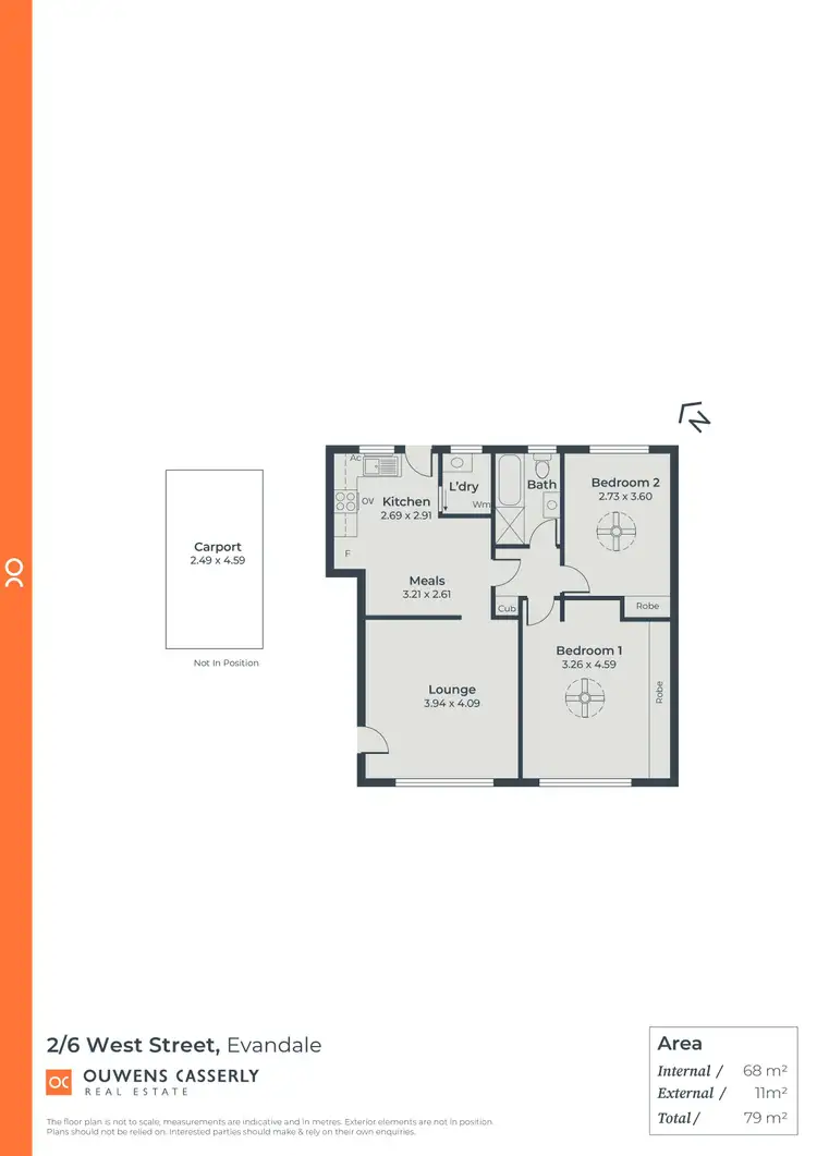 Floorplan of Homely unit listing, 2/6 West Street, Evandale SA 5069
