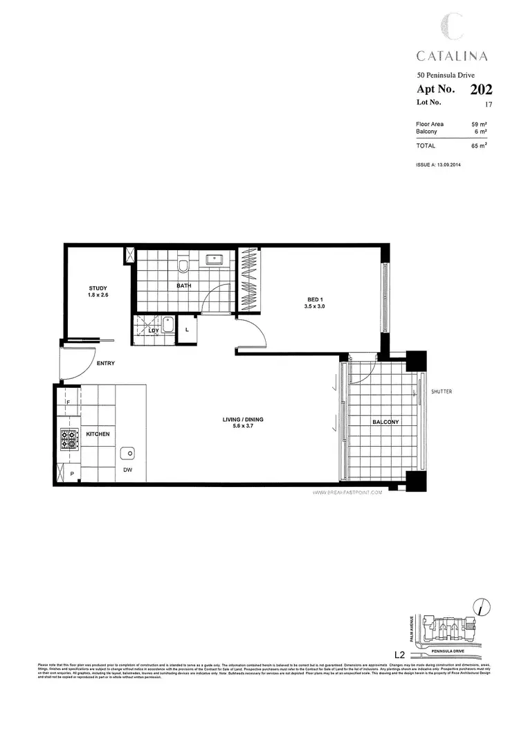 Floorplan of Homely apartment listing, 202/50 Peninsula Drive, Breakfast Point NSW 2137