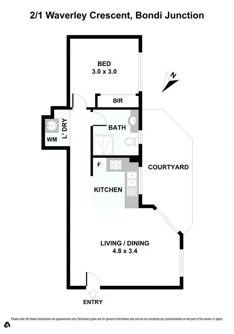Floorplan of Homely apartment listing, 2/1 Waverley Crescent, Bondi Junction NSW 2022