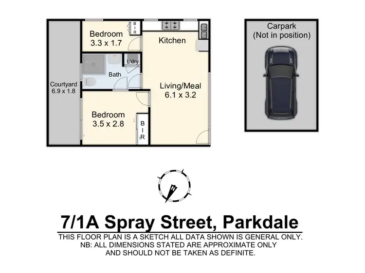 Floorplan of Homely apartment listing, 7 1a Spray Street, Parkdale VIC 3195