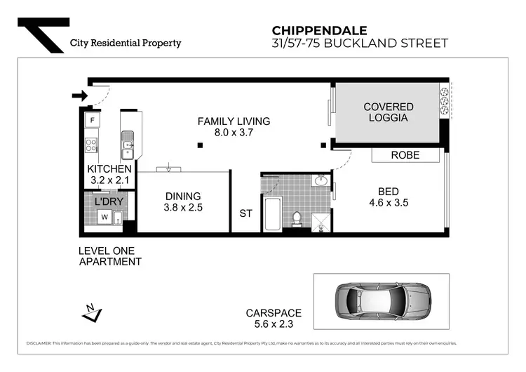 Floorplan of Homely unit listing, 31/57-75 Buckland Street, Chippendale NSW 2008