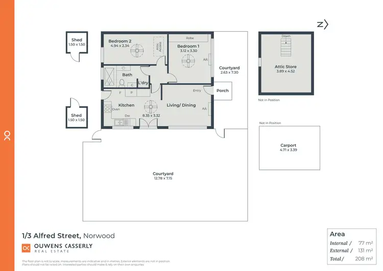 Floorplan of Homely unit listing, 1/3 Alfred Street, Norwood SA 5067