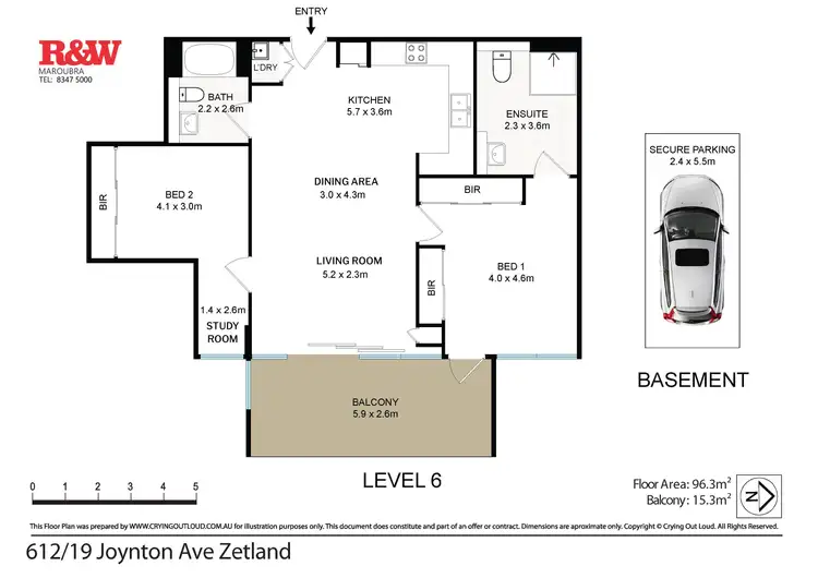 Floorplan of Homely apartment listing, 612/19 Joynton Avenue, Zetland NSW 2017