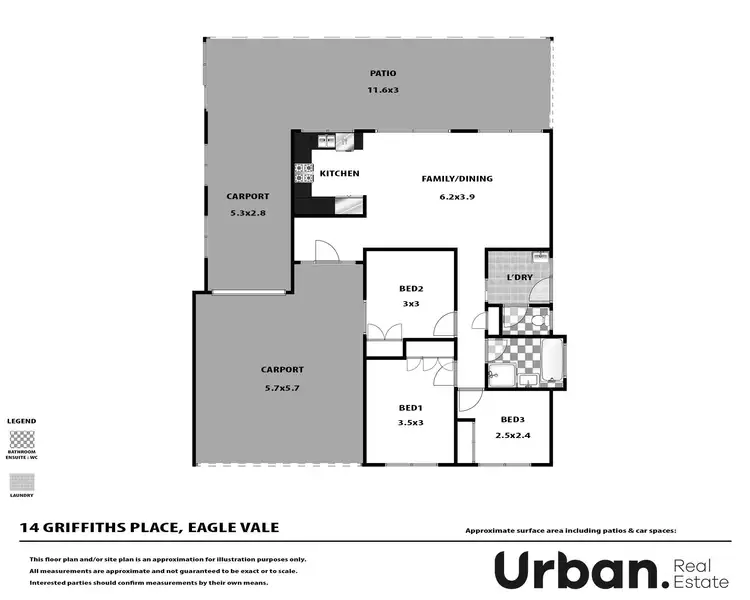 Floorplan of Homely house listing, 14 Griffiths Place, Eagle Vale NSW 2558