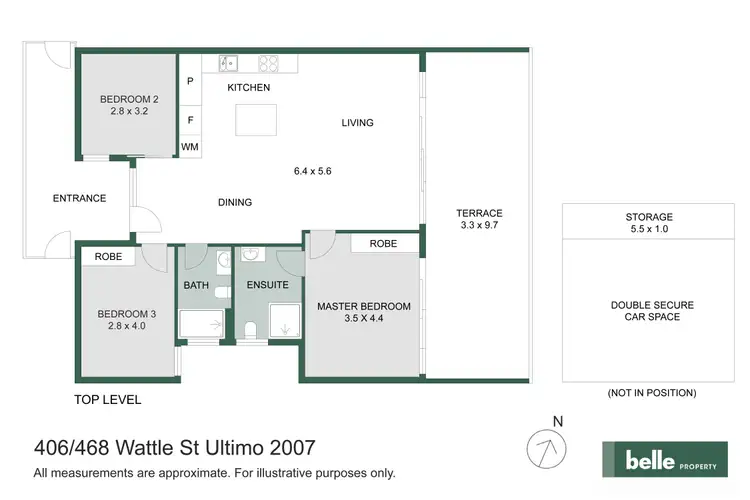 Floorplan of Homely apartment listing, 406/478 Wattle Street, Ultimo NSW 2007