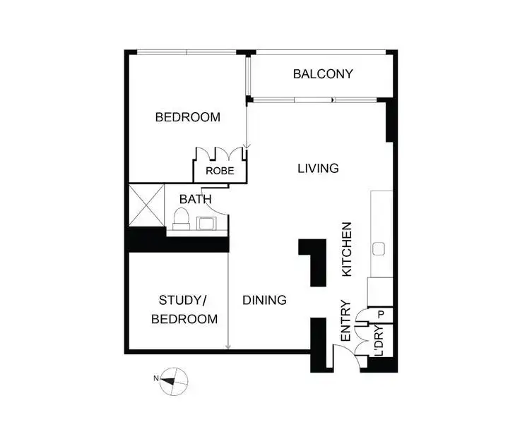Floorplan of Homely apartment listing, 3303/38 Rose Lane, Melbourne VIC 3000