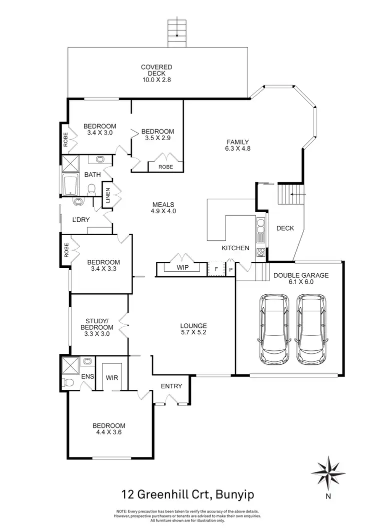 Floorplan of Homely house listing, 12 Greenhill Court, Bunyip VIC 3815