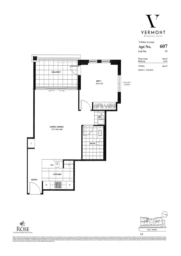 Floorplan of Homely apartment listing, 607/2 Palm Avenue, Breakfast Point NSW 2137