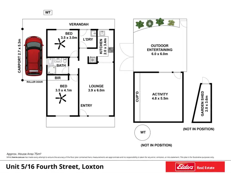 Floorplan of Homely unit listing, 5/16 Fourth Street, Loxton SA 5333