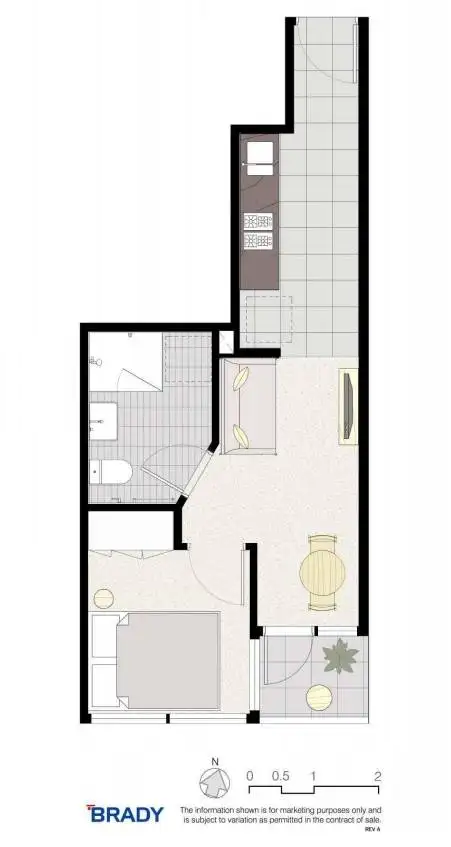 Floorplan of Homely apartment listing, 1808/500 Elizabeth Street, Melbourne VIC 3000