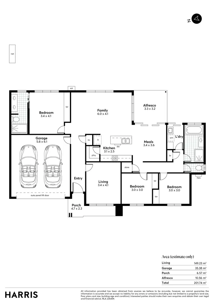 Floorplan of Homely house listing, 1 Windermere Avenue, Clapham SA 5062