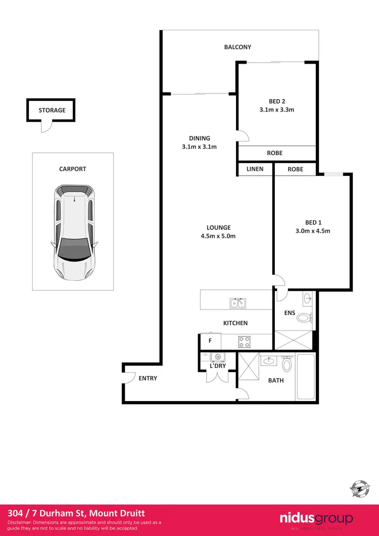 Floorplan of Homely unit listing, 304/7 Durham Street, Mount Druitt NSW 2770