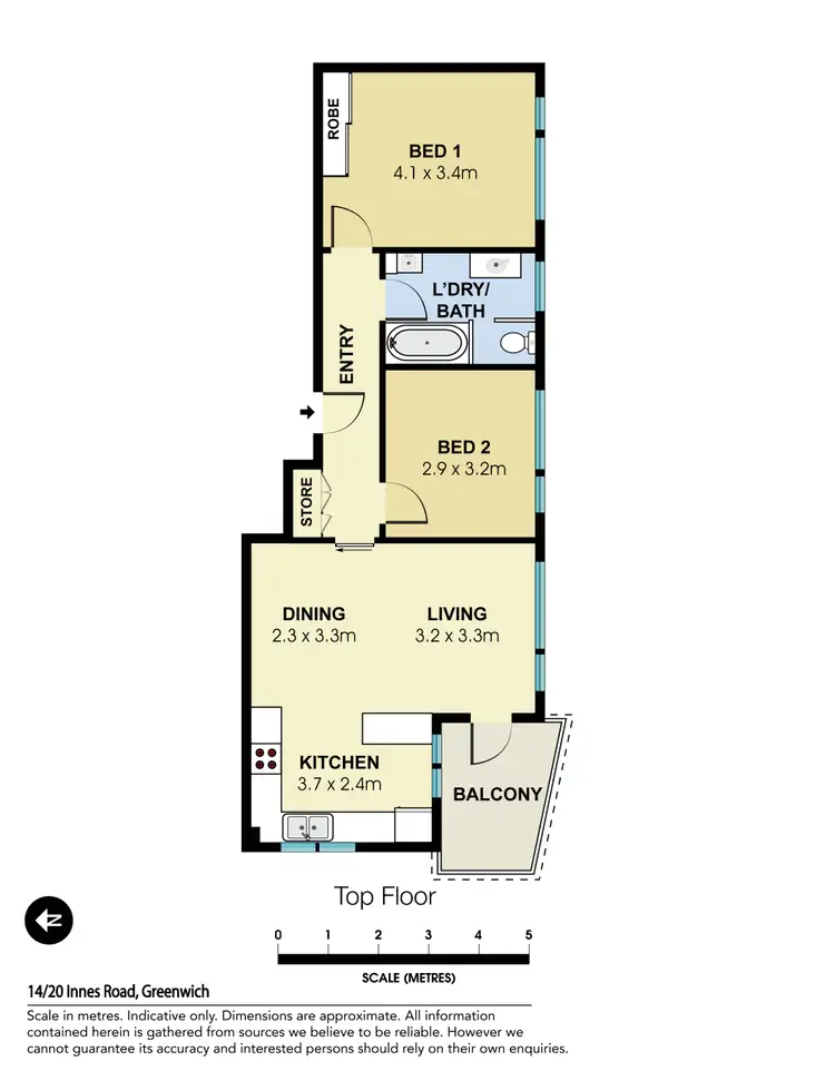 Floorplan of Homely apartment listing, 14/20 Innes Road, Greenwich NSW 2065
