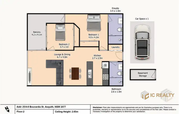Floorplan of Homely apartment listing, 25/4-8 Bouvardia Street, Asquith NSW 2077