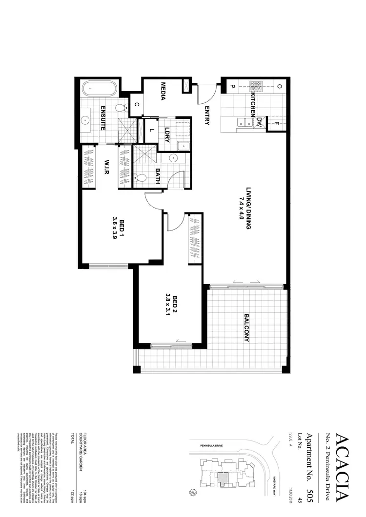 Floorplan of Homely apartment listing, 505/2 Peninsula Drive, Breakfast Point NSW 2137