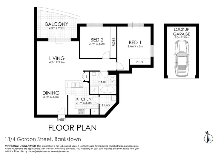 Floorplan of Homely unit listing, 13/4 Gordon Street, Bankstown NSW 2200