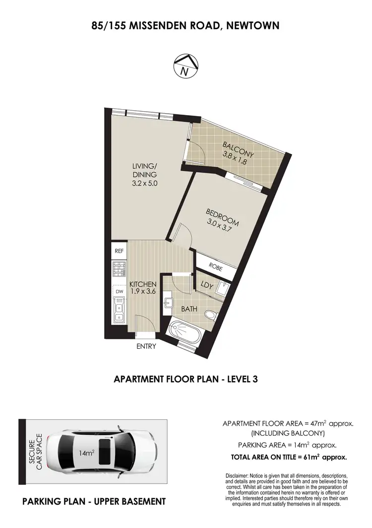 Floorplan of Homely apartment listing, 85/155 Missenden Road, Newtown NSW 2042