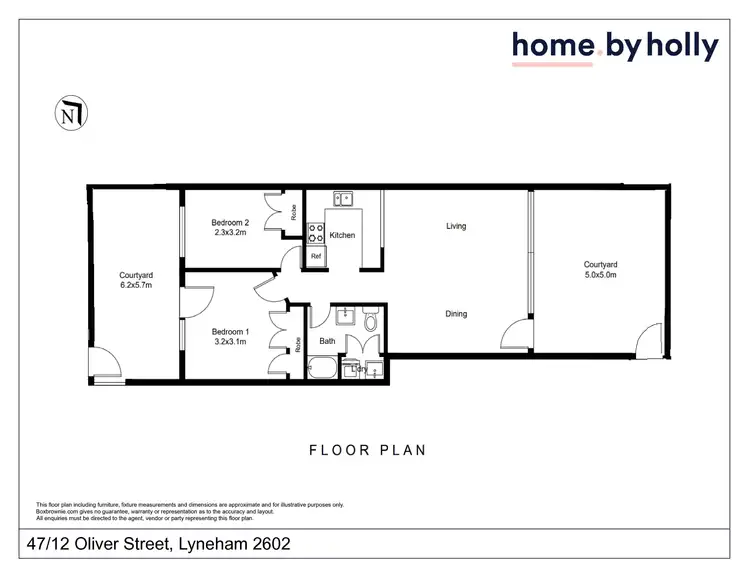Floorplan of Homely unit listing, 47/12 Oliver Street, Lyneham ACT 2602