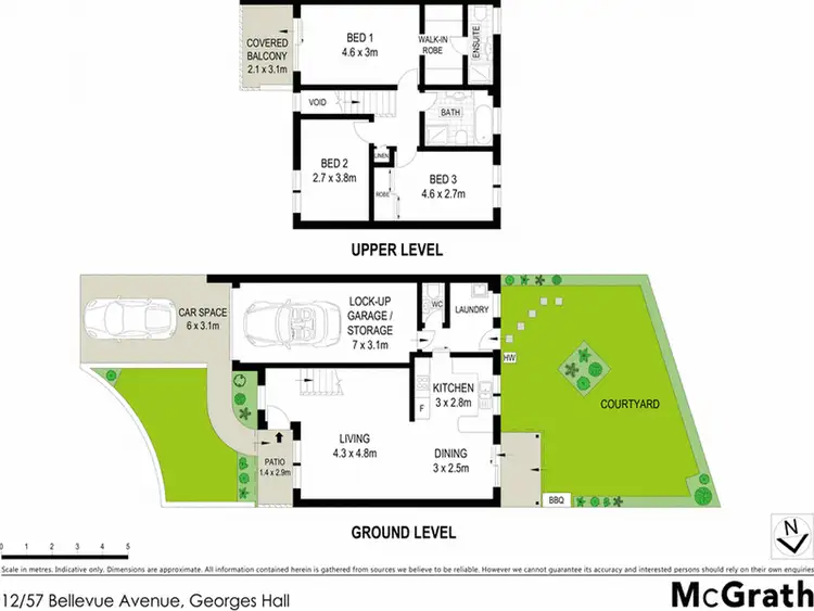 Floorplan of Homely townhouse listing, 12/57 Bellevue Avenue, Georges Hall NSW 2198