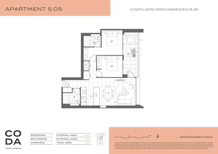 Floorplan of Homely apartment listing, 5.05/15-31 Harbour Drive, Coffs Harbour NSW 2450