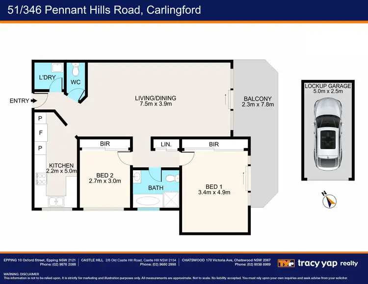 Floorplan of Homely apartment listing, 51/346-362 Pennant Hills Road, Carlingford NSW 2118