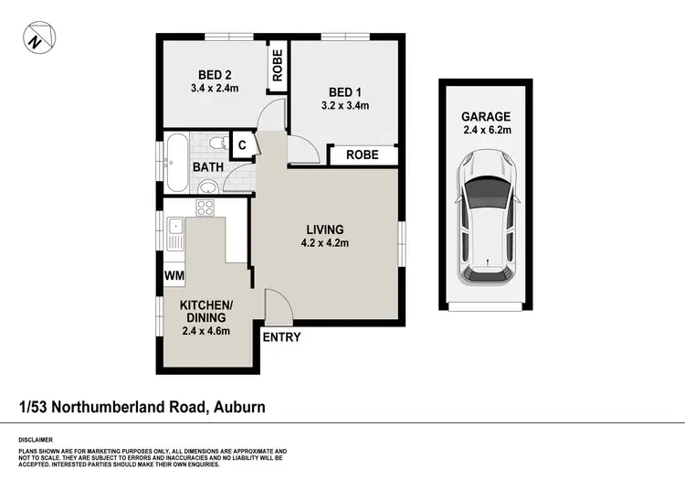 Floorplan of Homely apartment listing, 1/53 Northumberland Road, Auburn NSW 2144