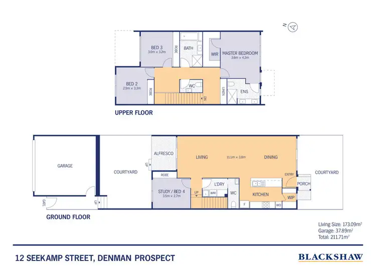 Floorplan of Homely townhouse listing, 12 Seekamp Street, Denman Prospect ACT 2611