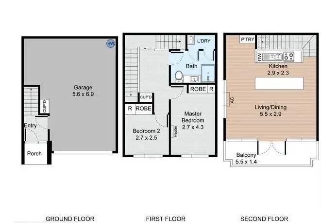 Floorplan of Homely townhouse listing, 22 Capel Place, North Melbourne VIC 3051
