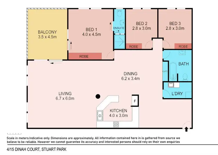Floorplan of Homely unit listing, 4/15 Dinah Court, Stuart Park NT 820