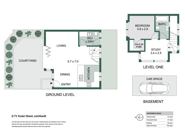 Floorplan of Homely townhouse listing, 2/71 Foster Street, Leichhardt NSW 2040