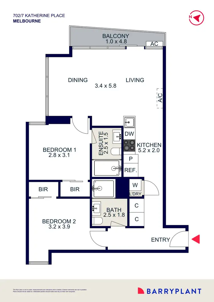 Floorplan of Homely apartment listing, 702/7 Katherine Place, Melbourne VIC 3000