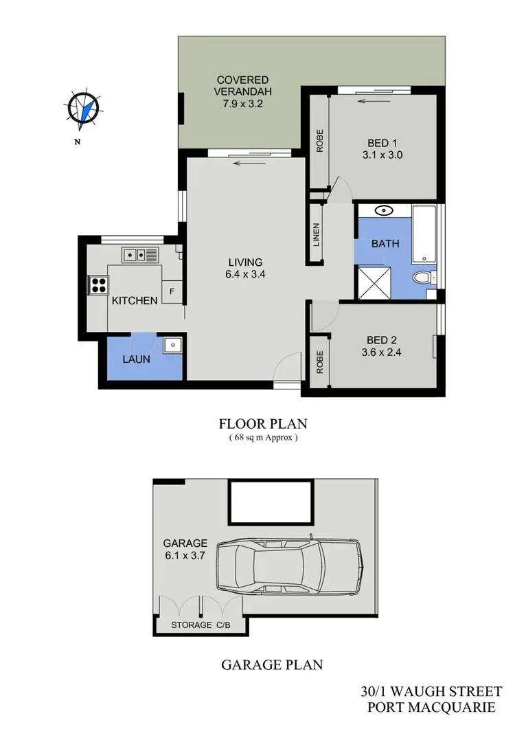Floorplan of Homely unit listing, 30/1 Waugh Street, Port Macquarie NSW 2444