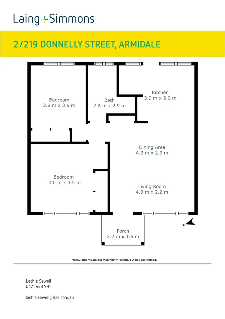 Floorplan of Homely unit listing, 2/219 Donnelly Street, Armidale NSW 2350