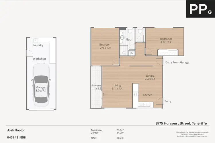 Floorplan of Homely apartment listing, 8/75 Harcourt Street, New Farm QLD 4005