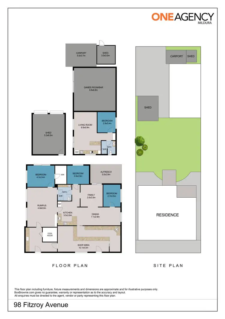 Floorplan of Homely house listing, 98 Fitzroy Avenue, Red Cliffs VIC 3496