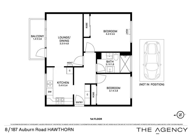 Floorplan of Homely apartment listing, 8/187 Auburn Road, Hawthorn VIC 3122