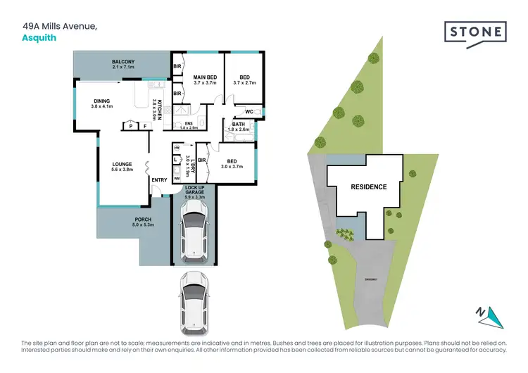 Floorplan of Homely semi-detached listing, 49A Mills Avenue, Asquith NSW 2077