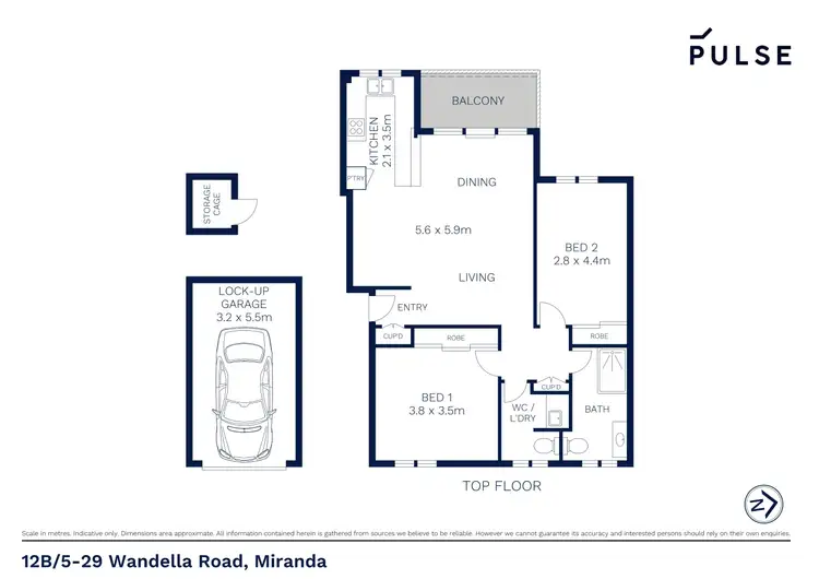 Floorplan of Homely apartment listing, 12B/5-29 Wandella Road, Miranda NSW 2228