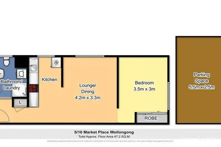 Floorplan of Homely apartment listing, 5/10 Market Place, Wollongong NSW 2500
