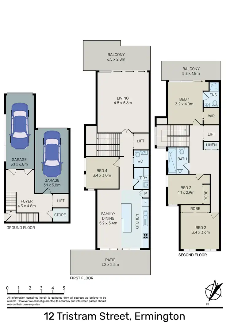 Floorplan of Homely semi-detached listing, 12 Tristram Street, Ermington NSW 2115