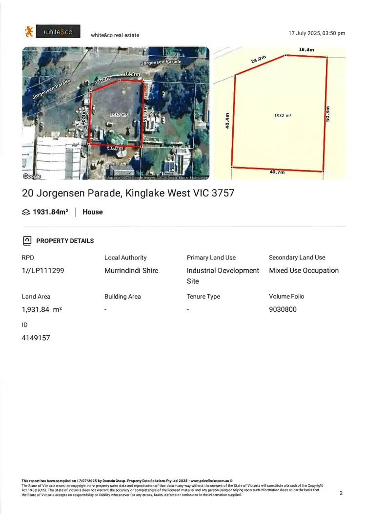 Floorplan of Homely land listing, 20 Jorgensen Parade, Kinglake West VIC 3757