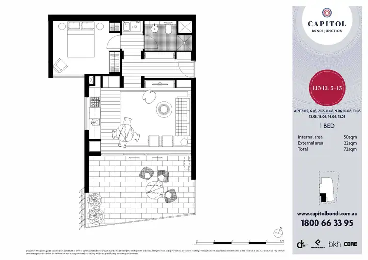Floorplan of Homely apartment listing, 806/253 Oxford Street, Bondi Junction NSW 2022