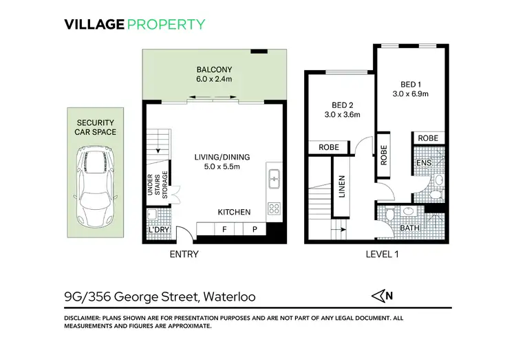 Floorplan of Homely apartment listing, 9G/356 George Street, Waterloo NSW 2017