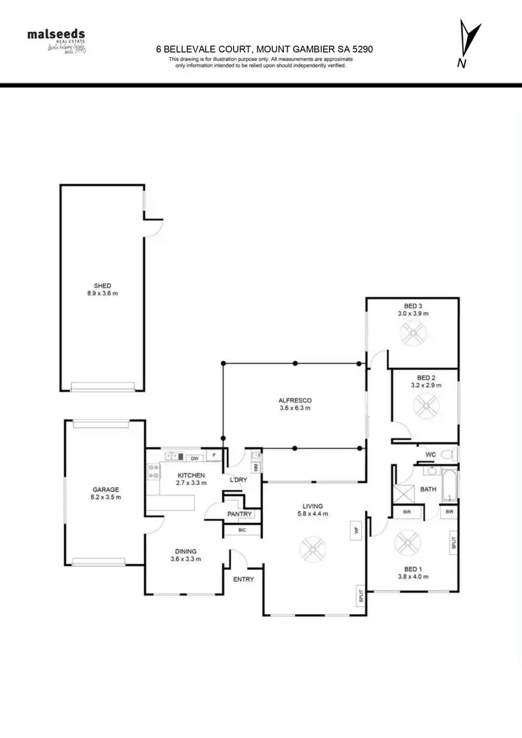 Floorplan of Homely house listing, 6 Bellevale Court, Mount Gambier SA 5290