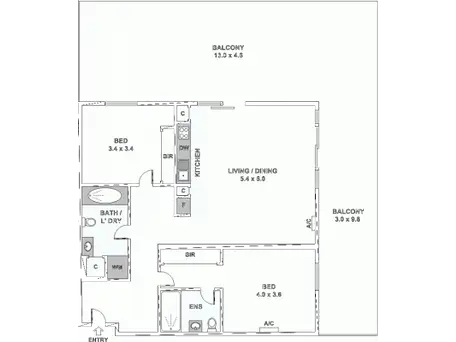 Floorplan of Homely apartment listing, 401Q/27 Claremont Street, South Yarra VIC 3141