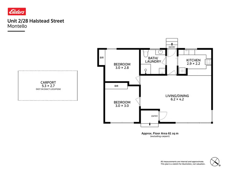 Floorplan of Homely unit listing, 2/28 Halstead Street, Montello TAS 7320