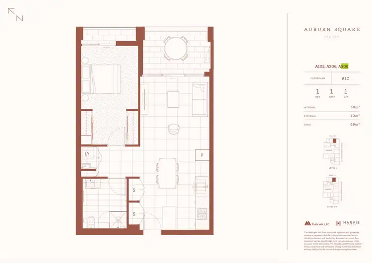 Floorplan of Homely apartment listing, A602/28 Northumberland Road, Auburn NSW 2144