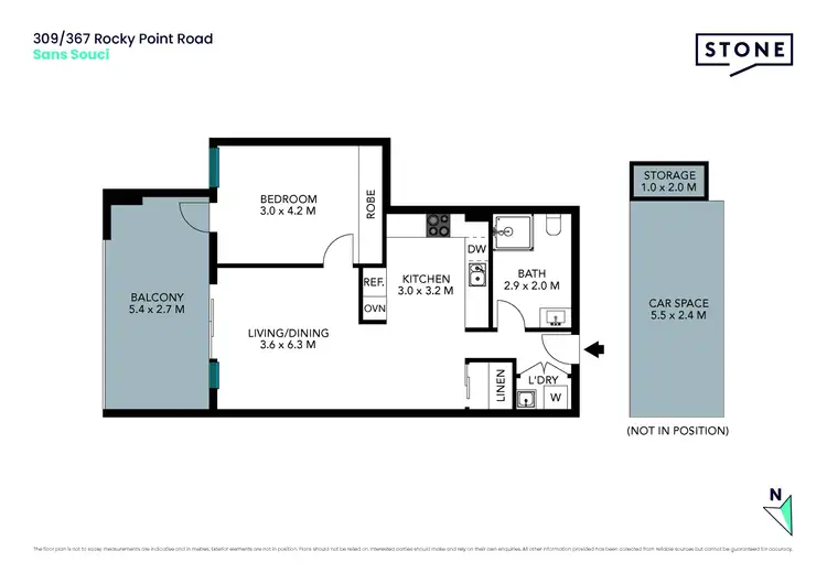 Floorplan of Homely unit listing, 309/367 Rocky Point Road, Sans Souci NSW 2219